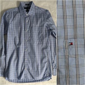 2012 Tommy Hilfiger 80s 2 Ply Fabric striped long sleeve 100% cotton collar XS